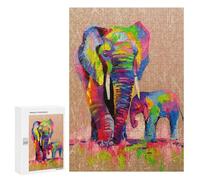Rompecabezas para Adultos300 PCS Elephants Mother and Son Rompecabezas para Adultos Juegos Familiares Mejora La Memoria Cumpleaños Y Navidad 300 PCS