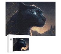 Rompecabezas para Adultos300 PCS Enchanted Black Panther Portrait Rompecabezas para Adultos Juego De Ingenio Regalo De Cumpleaños para Cumpleaños, Navidad 300 PCS