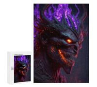 Rompecabezas para Adultos300 PCS Fiery Demon Head Artwork Rompecabezas para Adultos Juguete Decoración De Pared Desafío Difícil Cumpleaños Y Navidad 300 PCS