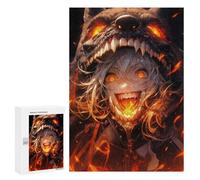 Rompecabezas para Adultos300 PCS Fiery Wolf Girl Rompecabezas para Adultos Juegos Familiares Mejora La Memoria Cumpleaños Y Navidad 300 PCS