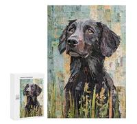 Rompecabezas para Adultos300 PCS Flat-Coated Retriever Paper Collage Rompecabezas para Adultos Juguete Decoración De Pared Desafío Difícil Cumpleaños Y Navidad 300 PCS
