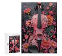 Rompecabezas para Adultos300 PCS Floral Violin Rompecabezas para Adultos Juegos Familiares Mejora La Memoria Cumpleaños Y Navidad 300 PCS