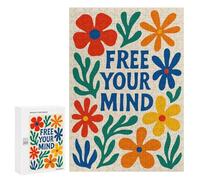 Rompecabezas para Adultos300 PCS Free Your Mind Floral Art Rompecabezas para Adolescentes para Diversión Familiar Desafío Educativo Regalos Y Cumpleaños Únicos 300 PCS