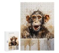 Rompecabezas para Adultos300 PCS Funny Monkey in The Bath Rompecabezas para Adultos Juegos Relajantes Que Mejoran La Memoria Toda La Familia 300 PCS
