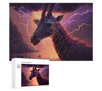 Rompecabezas para Adultos300 PCS Giraffe Lightning Storm Africa Rompecabezas para Adultos Juegos Relajantes Que Mejoran La Memoria Toda La Familia 300 PCS