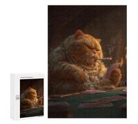 Rompecabezas para Adultos300 PCS Glamorous Cat Gambler-1 Rompecabezas para Adultos Juego De Ingenio Ensamblaje De Patrones Cumpleaños