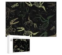 Rompecabezas para Adultos300 PCS Glow in Dark Dinosaur Skeletons Rompecabezas para Adultos Juego De Ingenio Regalo De Cumpleaños para Cumpleaños, Navidad 300 PCS