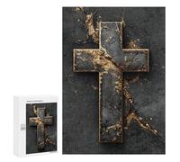 Rompecabezas para Adultos300 PCS Golden Cross Wall Art Decor-1 Rompecabezas para Adultos Regalo De Cumpleaños Difícil Y Desafiante Regalos De Cumpleaños 300 PCS