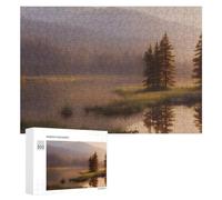 Rompecabezas para Adultos300 PCS Golden Dawn Serenity Misty Forest Reflections Rompecabezas para Adultos Juego De Ingenio Regalo De Cumpleaños para Cumpleaños, Navidad 300 PCS