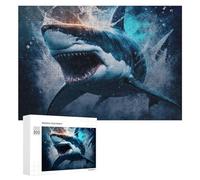 Rompecabezas para Adultos300 PCS Great White Shark Emerging from Water Rompecabezas De Juguete para Decoración De Pared Difícil Oferta Difícil como Regalo para Toda La Familia 300 PCS