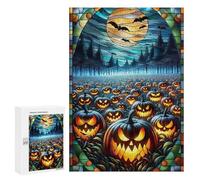Rompecabezas para Adultos300 PCS Halloween Stained Glass Window Rompecabezas para Adultos Juegos Familiares Regalos para Mujeres Regalos De Cumpleaños Únicos 300 PCS