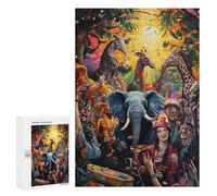 Rompecabezas para Adultos300 PCS Jungle Party Celebration Rompecabezas para Adultos Juegos Familiares Análisis Y Lógica Reducción del Estrés Regalos 300 PCS