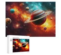 Rompecabezas para Adultos300 PCS Jupiter and Saturn in Space Rompecabezas para Adultos Juego De Ingenio Regalo De Cumpleaños para Cumpleaños, Navidad 300 PCS