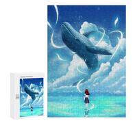 Rompecabezas para Adultos300 PCS Little Girl Whale Fish Rompecabezas para Adultos Juegos Divertidos Decoración De Pared Oferta como Regalos para Toda La Familia 300 PCS