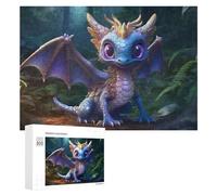 Rompecabezas para Adultos300 PCS Magical Baby Dragon in Enchanted Forest -1 Rompecabezas para Adultos Juegos Familiares Análisis Y Lógica Reducción del Estrés Regalos 300 PCS