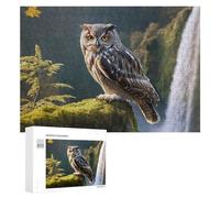 Rompecabezas para Adultos300 PCS Majestic Owl by Waterfall Rompecabezas para Adultos Juguete Decoración De Pared Regalos para Mujeres Ayuda A Ejercitar El Cerebro 300 PCS