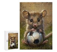 Rompecabezas para Adultos300 PCS Mouse Soccer Ball Football Rompecabezas para Adultos Juguete Decoración De Pared Regalos para Mujeres Ayuda A Ejercitar El Cerebro 300 PCS