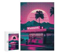 Rompecabezas para Adultos300 PCS Neon Desert Diner Rompecabezas para Adolescentes Juego De Ingenio Arte De Pared Cumpleaños 300 PCS