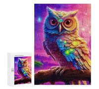 Rompecabezas para Adultos300 PCS Neon Owl Fantasy Artwork Rompecabezas para Adultos Juegos Familiares Análisis Y Lógica Reducción del Estrés Regalos 300 PCS