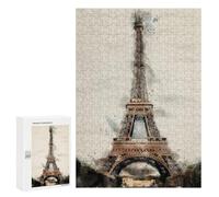 Rompecabezas para Adultos300 PCS Oil Painting Eiffel Tower Rompecabezas para Adultos Juguete Decoración De Pared Regalos para Mujeres Ayuda A Ejercitar El Cerebro 300 PCS