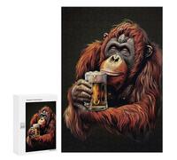 Rompecabezas para Adultos300 PCS Orangutan with Beer Rompecabezas para Adultos Juguete Decoración De Pared Regalos para Mujeres Ayuda A Ejercitar El Cerebro 300 PCS