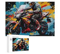 Rompecabezas para Adultos300 PCS Racing Spirit Motorcycle Artwork -2 Rompecabezas para Adultos Juegos Familiares Análisis Y Lógica Reducción del Estrés Regalos 300 PCS