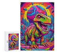 Rompecabezas para Adultos300 PCS Rainbow Dinosaur Fantasy Landscape Rompecabezas para Adultos Juegos Divertidos Regalo De Cumpleaños Regalos De Cumpleaños 300 PCS