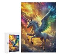 Rompecabezas para Adultos300 PCS Rainbow Unicorn Flight Fantasy Rompecabezas para Adultos Juegos Familiares Regalos para Mujeres Regalos De Cumpleaños Únicos 300 PCS