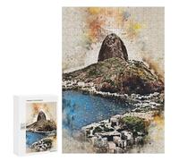 Rompecabezas para Adultos300 PCS Rio in Watercolor Rompecabezas para Adultos Juguete Decoración De Pared Desafío Difícil Cumpleaños Y Navidad 300 PCS