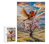 Rompecabezas para Adultos300 PCS Robin Singing in Spring Rompecabezas para Adultos Juegos Familiares Mejora La Memoria Cumpleaños Y Navidad 300 PCS