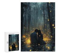 Rompecabezas Para Adultos300 PCS Romantic Couple in Magic Forest with Glowing Fireflies Rompecabezas Para Adultos Juegos Divertidos Decoración De Pared Oferta Como Regalos Para Toda La Familia 300 PCS