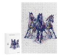 Rompecabezas para Adultos300 PCS Running Horse Line Artwork Rompecabezas para Adultos Juegos Relajantes Que Mejoran La Memoria Toda La Familia 300 PCS