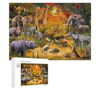 Rompecabezas para Adultos300 PCS Safari Animal Adventure Rompecabezas para Adultos Juguete Decoración De Pared Regalos para Mujeres Ayuda A Ejercitar El Cerebro 300 PCS