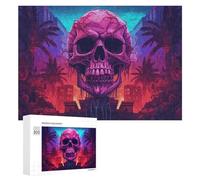 Rompecabezas para Adultos300 PCS Skull Cityscape Urban Fantasy Artwork Rompecabezas para Adolescentes Juego De Ingenio Arte De Pared Cumpleaños 300 PCS