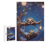 Rompecabezas para Adultos300 PCS Sloths in Moonlit Tree Rompecabezas para Adultos Juegos Familiares Análisis Y Lógica Reducción del Estrés Regalos 300 PCS