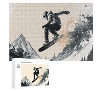 Rompecabezas para Adultos300 PCS Snowboarder in Action Winter Adventure Rompecabezas para Adultos Juegos Divertidos Regalo De Cumpleaños Regalos De Cumpleaños 300 PCS