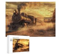 Rompecabezas para Adultos300 PCS Steam Train Desert Journey Rompecabezas Juego De Ingenio Patrón De Ensamblaje Regalos Y Cumpleaños Únicos 300 PCS
