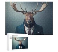 Rompecabezas para Adultos300 PCS Stylish Deer in Suit Rompecabezas para Adultos Juegos Relajantes Que Mejoran La Memoria Toda La Familia 300 PCS