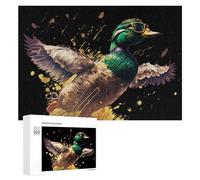 Rompecabezas para Adultos300 PCS Stylish Duck in Sunglasses Art Print Rompecabezas para Adolescentes Juego De Ingenio Arte De Pared Cumpleaños 300 PCS