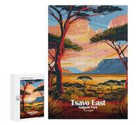 Rompecabezas para Adultos300 PCS Tsavo East National Park Kenya Art Rompecabezas para Adultos Juegos Familiares Mejora La Memoria Cumpleaños Y Navidad 300 PCS