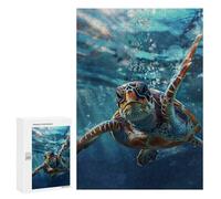 Rompecabezas para Adultos300 PCS Turtle Blue Water Nature Rompecabezas para Adultos Juguete Decoración De Pared Regalos para Mujeres Ayuda A Ejercitar El Cerebro 300 PCS