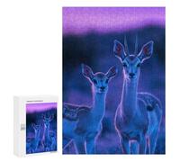 Rompecabezas para Adultos300 PCS Two Gazelle in Purple Light Rompecabezas para Adultos Juguete Decoración De Pared Desafío Difícil Cumpleaños Y Navidad 300 PCS