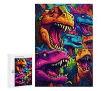 Rompecabezas para Adultos300 PCS Vibrant Dinosaur Collage Rompecabezas De Juguete para Decoración De Pared Difícil Oferta Difícil como Regalo para Toda La Familia 300 PCS