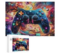 Rompecabezas para Adultos300 PCS Vibrant Gaming Controller Artwork -3 Rompecabezas para Adultos Juego De Ingenio Regalo De Cumpleaños para Cumpleaños, Navidad 300 PCS