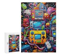 Rompecabezas para Adultos300 PCS Vibrant Retro Gaming Collage -1 Rompecabezas De Juguete para Decoración De Pared Difícil Oferta Difícil como Regalo para Toda La Familia 300 PCS