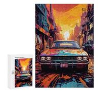 Rompecabezas para Adultos300 PCS Vintage Car in Urban Landscape Rompecabezas para Adultos Juguete Decoración De Pared Desafío Difícil Cumpleaños Y Navidad 300 PCS