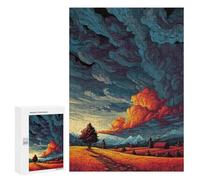Rompecabezas para Adultos300 PCS Volcano Eruption Landscape Rompecabezas para Adolescentes: Alivia El Estrés. Cada Pieza Es Única: Juguetes De Juego Desafiantes 300 PCS
