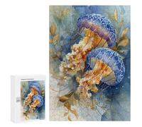 Rompecabezas para Adultos300 PCS Watercolor Jellyfish Art Rompecabezas para Adultos Juegos Familiares Regalos para Mujeres Regalos De Cumpleaños Únicos 300 PCS