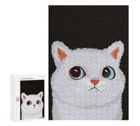 Rompecabezas para Adultos300 PCS White Cat Meme Rompecabezas para Adultos Juguete Decoración De Pared Desafío Difícil Cumpleaños Y Navidad 300 PCS