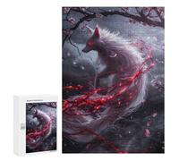 Rompecabezas para Adultos300 PCS White Kitsune Fox Rompecabezas para Adultos Juguete Decoración De Pared Desafío Difícil Cumpleaños Y Navidad 300 PCS